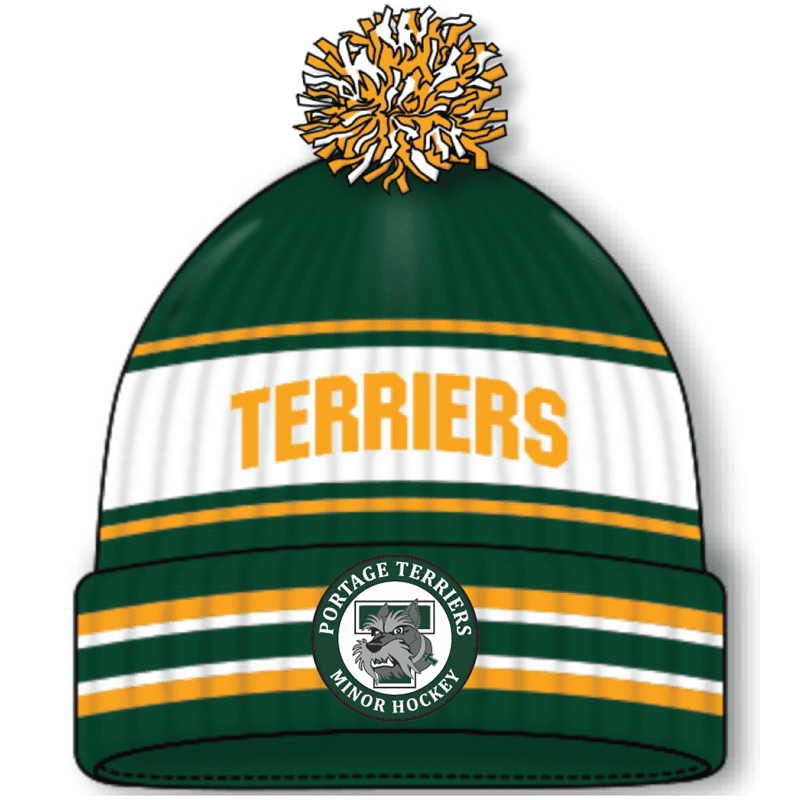 AT500-2404 Custom Knit Toque - Dark Green/White/Gold